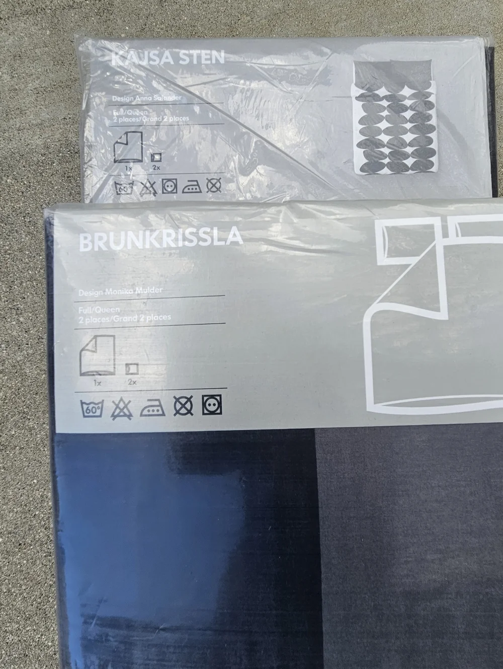 IKEA BEDDING BUNDLE 2 DUVET COVERS, SHEETS, 5 PILLOW CASES BRAND NEW GREYS $185